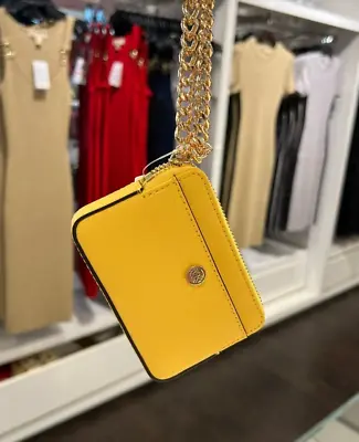 Michael Kors Jet Set Travel Medium Zip Around Card Case On A Chain In Daffodil • $57