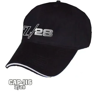 Camaro Z/28 Hat / Cap - Black W/ Chrome Liquid Metal Camaro Z/28 Logo / Emblem • $23.95