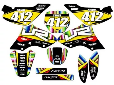 All Years JR 80 SERAPE Black Senge Graphics Kit Compatible With Suzuki • $135.15