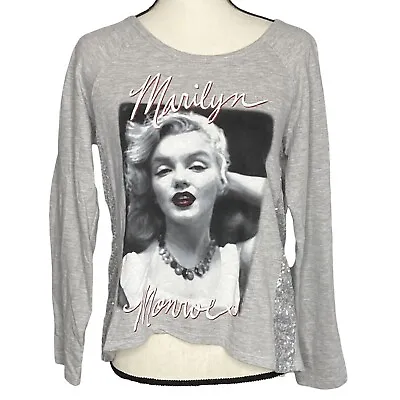 Marilyn Monroe Sweater XL Heather Gray Sequins • $19.95