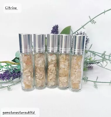 Refillable Crystal Essential Oil/Perfume Rollers 10ml Bottles With Crystal Chips • £8.99