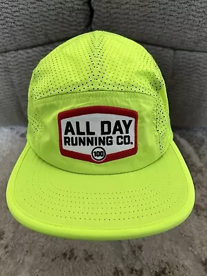 All Day Running Co Neon Neon Yellow 5 Panel Adjustable Running Hat Cap NEW NWT • $25