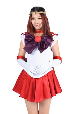 $69.98 • Buy Halloween Party Cosplay Costume Sailor Mars Hino Rei Uniform 1st Version Set