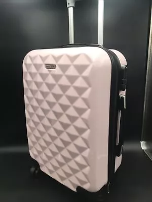 Suitcase Travel Luggage Hard Shell Trolley Style Case Pink. Engraved MARY KAY. • $89