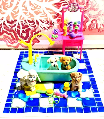 Vintage 1993 Kenner Littlest Pet Shop Splash Happy Puppies Complete • $66.72