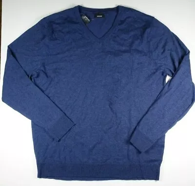 ALFANI Indigo Blue Heather V-Neck Knit Pullover Sweater NEW XL • $15.99