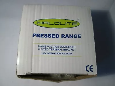 Halolite Mains Voltage Downlight. GU10 50W Halogen. Brass Finish. • £0.99