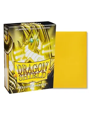 (60-Pk) Dragon Shield Card Sleeves YELLOW MATTE Small/Mini Size Japanese/Yugioh • $9.95
