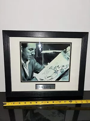 Walt Disney Framed Autographed Name Plate And Picture 13”X15”.  • $110