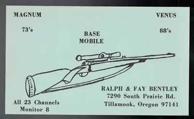 Vintage 1960-70 Qsl Cb Card Magnum & Venus Base Mobile Rifle Tillamook Oregon • $2