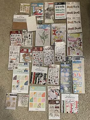 Scrapbooking Card Making Stickers My Minds Eye Stamps Paper Washi Tape Bows • $45