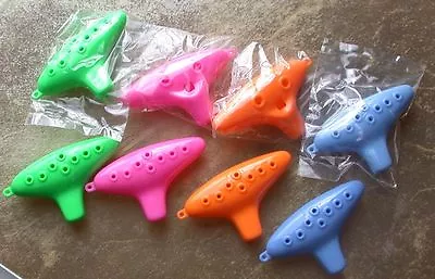 12 Soprano Plastic Ocarina WHISTLE KID FUN Musical Party Favors FLUTE Noisemaker • $27.78