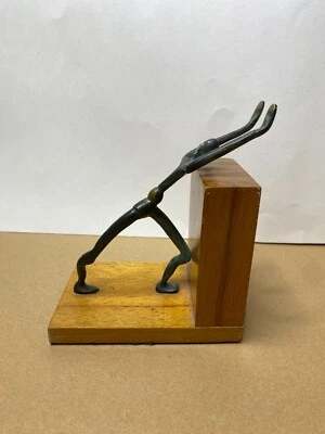 $39.99 • Buy Vintage Brass Bronze Hakuli Israel Bookend Doorstop Strongman Art Piece Vtg