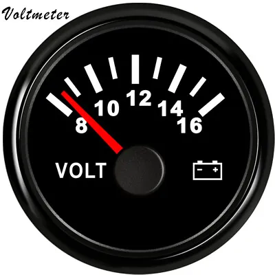 52MM/2  Black Volt Gauge 8-16V For Car Truck Marine Motorcycle Red LED USA STOCK • $23.70