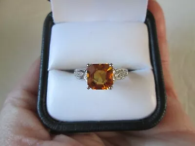 $41.99 • Buy Madeira Citrine And White Zircon Platinum Over Sterling Silver Ring 2.65 Ctw
