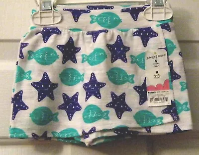 Nwt Infant Girls White Fish Purple Starfish Jumping Beans Skort   Size 9 Mo • $11.99