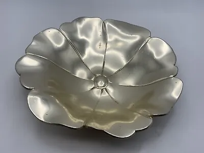McClelland Barclay Metal Trinket Dish Silver Color Flower Design Keys Jewelry • $24