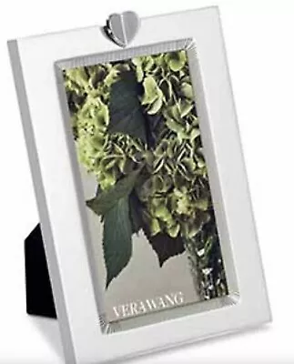 Wedgwood VERA WANG Love Always 3  X 5  BABY SILVER HEART Picture Frame • $30