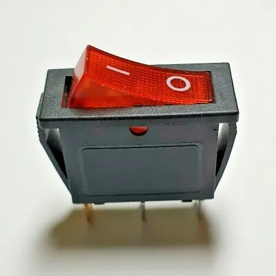 Red Illuminated On / Off Rocker Switch  - 3 Pin / 2 Position - Free UK P&P • £2.39