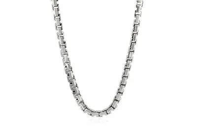 20  Greek Box Chain 5.5 Mm Necklace Real Genuine 925 Sterling Silver W/ Rhodium • $265.76