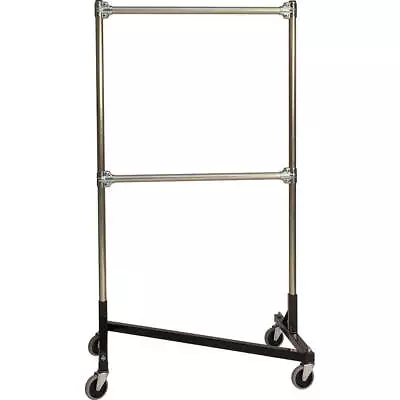 Z-rack Heavy Duty Clothes Rack 36  L X 60  Uprights Double Rail Black 233602 • $281.97