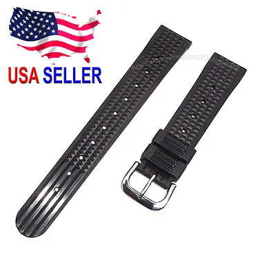 19mm SOFT Rubber Waffle Watch Band For Vintage Seiko 6105 6217 6159 Diver Watch  • $30