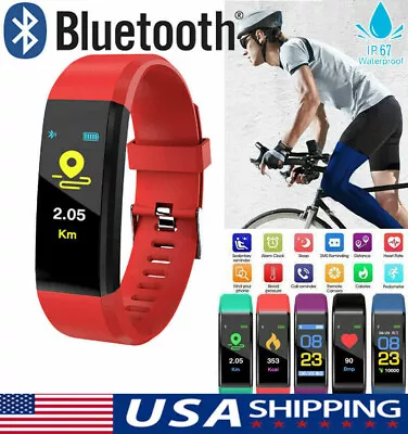 Fitness Smart Watch Activity Tracker Heart Rate For Women Men Oxygen BP Monitor • $7.19