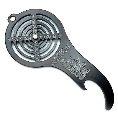 HARELINE BOTTLE OPENER HACKLE GAUGE KEY - Fly Tying Fishing Keychain Black NEW! • $25.99