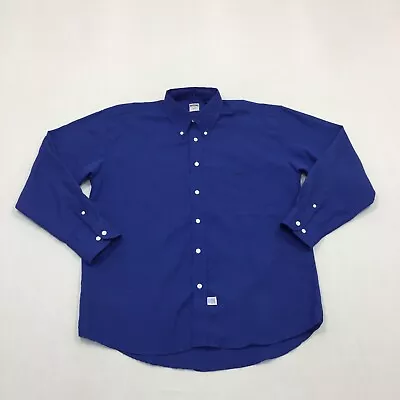 Vintage Moschino Shirt Mens Large Button Up Long Sleeve Blue (L) • $24.85
