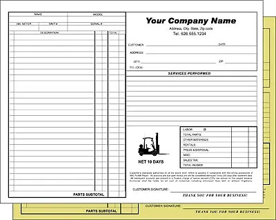 Forklift Repair Order -2part NCR Quality Custom Print Invoice • $48.50