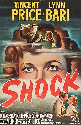 Vincent Price Shock Noir Movie Poster 17 X 12 Reproduction • $16.95