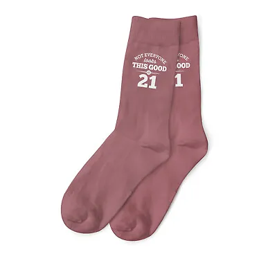 21st Birthday Gift Present Idea For Ladys Her Women 21 Pink Socks Fun Keepsake • £6.95