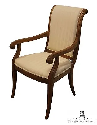 HENREDON FURNITURE Italian Modern Scroll Back Upholstered Dining Arm Chair 47... • $499.99