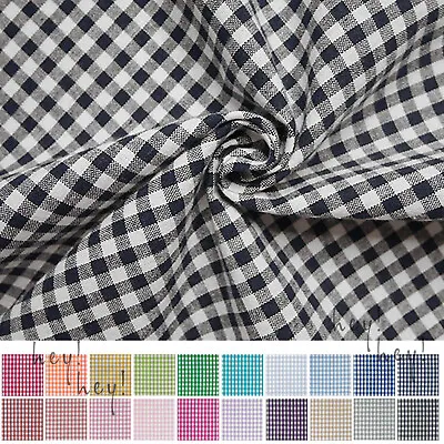 100% Cotton Gingham Fabric Small Mini - Scant 1/4  (4mm X 5mm) Check - Sewing • £1.50