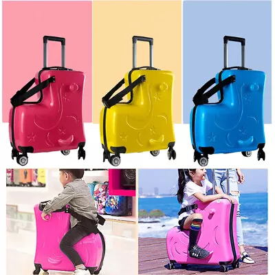 20 Inch Kids Travel Luggage Suitcase Can Be Seated Ride On Wheel Toy Box • $59.88