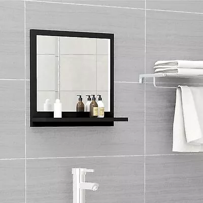 Bathroom Glass Mirror With Shelf Wall Mounted Storage Organiser Modern Style • £23.39