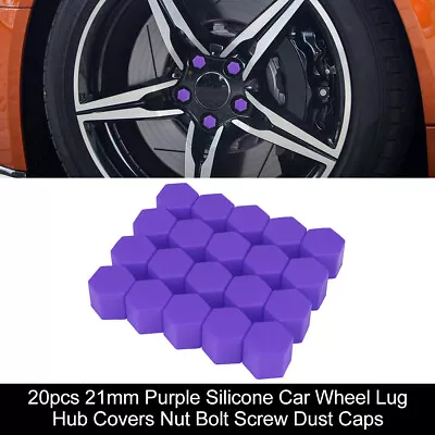 20pcs 21mm Purple Silicone Auto Car Wheel Lug Hub Covers Nut Bolt Screw Caps • $11.99