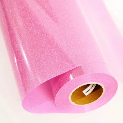 Pink Glitter Iron On Heat Transfer Vinyl Film DIY Sheet For Cricut On T-Shirt • $7.32