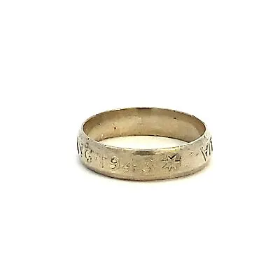 Vintage Sterling Handcraft 1940s Australian Silver Shilling Coin Ring Band 7 3/4 • $38.99