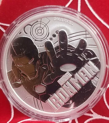 2018 Tuvalu Marvel Trading Silver Coin Iron Man 👀 1 Oz 🔑Coin $1 BU Avengers 💎 • $99