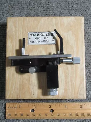 Vintage Precision Microscope Mechanical Stage In Wooden Box ~ Model 400 • $19.95