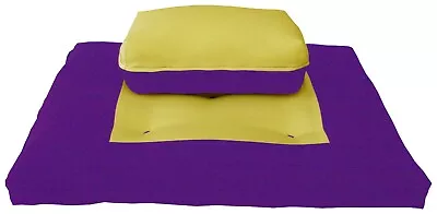 Zafu Zabuton Meditation Cushion Set Yoga Exercise Relaxing Purple/Yellow • $82