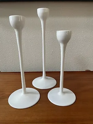 Set Of 3 White IKEA Candle Holders • $35