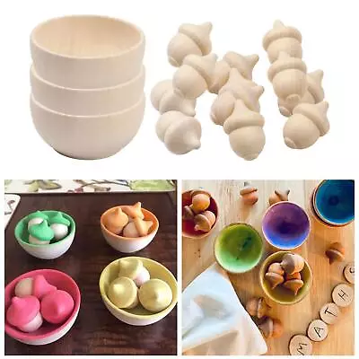 Natural Wooden Acorns Unfinished Wood Set Peg Dolls For Painting Art Decor • $11.86