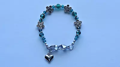 Emerald Green Crystal Beads Heart Medical Alert Id Replacement Bracelet 6.5  • $6.99
