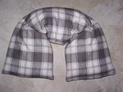 Microwave Flaxseed Neck & Shoulder Wrap Pillow -Grey Check Plaid • $28