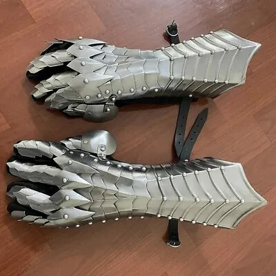 Medieval Gauntlets Iron Gloves Nazgul Fantasy Sca Armor Halloween Costume • $75