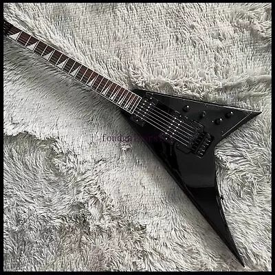 $319.99 • Buy Solid Body V Electric Guitar FR Bridge Black Hardware Rhoads Inlay Fast Shipping