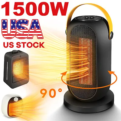 $26.95 • Buy 1500W Portable Electric Ceramic Space Heater Fan Room Adjustable Thermostat USA