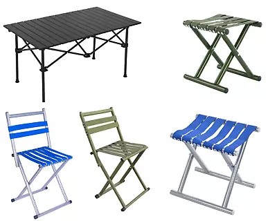 Outdoor Portable Camping Table Chair Stool Lightweight Roll Up  PicnicTravel • £39.99